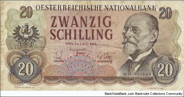 AUSTRIA 20 Schilling
1956 Banknote