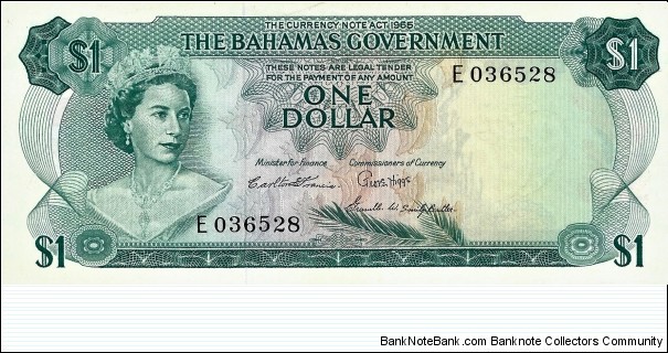 BAHAMAS 1 Dollar
1965 Banknote