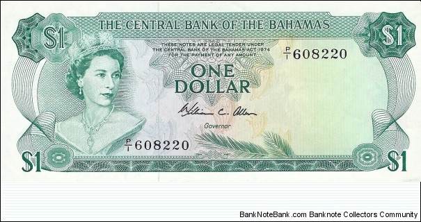 BAHAMAS 1 Dollar
1974 Banknote