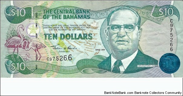 BAHAMAS 10 Dollars
2000 Banknote