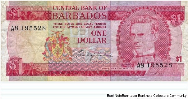 BARBADOS 1 Dollar
1973 Banknote