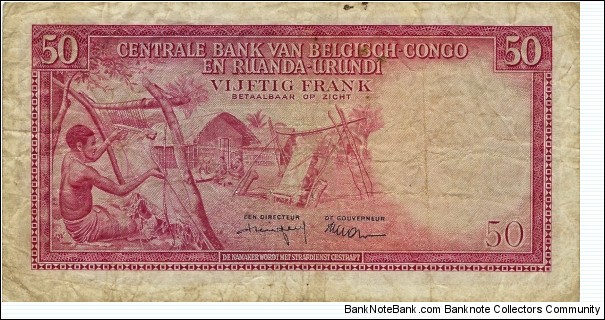 Banknote from Congo year 1957