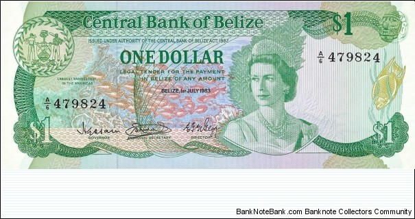 BELIZE 1 Dollar
1983 Banknote