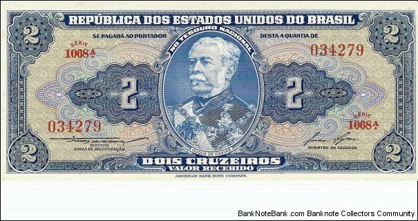 BRAZIL 2 Cruzeiros
1958 Banknote