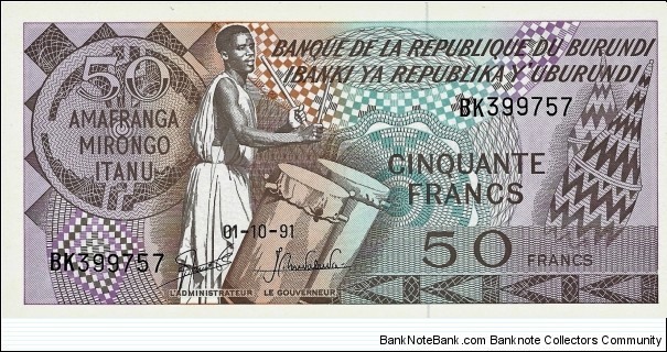 BURUNDI 50 Francs
1991 Banknote