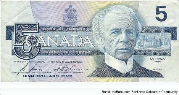 CANADA 5 Dollars
1986 Banknote