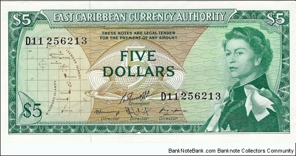 EAST CARIBBEAN STATES
5 Dollars
1965 Banknote