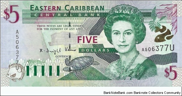 EAST CARIBBEAN STATES
5 Dollars
2000  Banknote