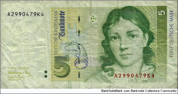 GERMANY
5 Deutsche Mark
1991 Banknote
