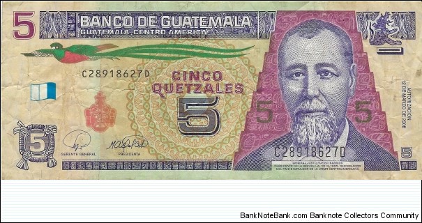 GUATEMALA 5 Quetzales
2008 Banknote