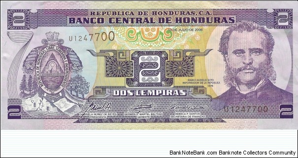 HONDURAS 2 Lempiras
2006 Banknote