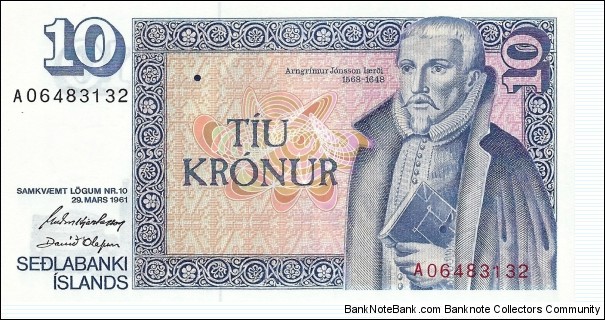 ICELAND 10 Kronur
1981 Banknote