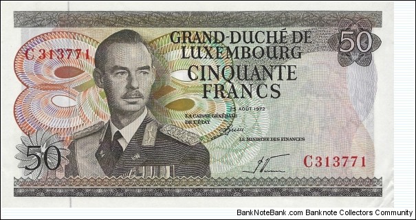 LUXEMBOURG 50 Francs
1972 Banknote