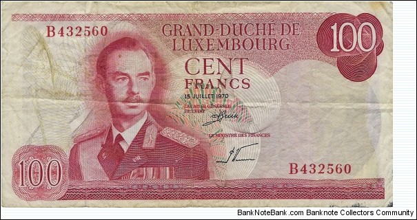 LUXEMBOURG 100 Francs
1970 Banknote