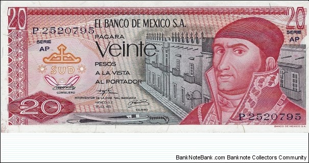 MEXICO 20 Pesos
1973 Banknote