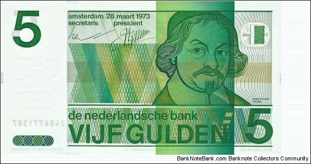 NETHERLANDS 5 Gulden
1973 Banknote