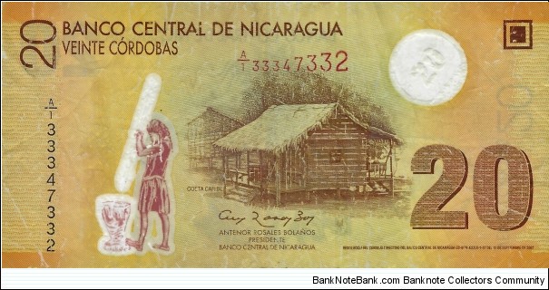 NICARAGUA 20 Cordobas
2007 Banknote