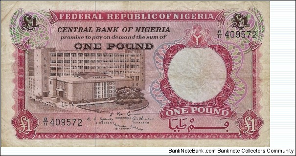 NIGERIA 1 Pound
1967 Banknote