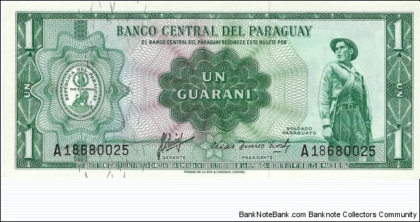 PARAGUAY 1 Guarani
1963 Banknote