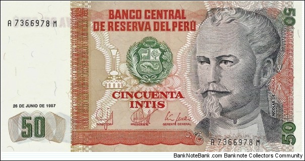 PERU 50 Intis
1987 Banknote