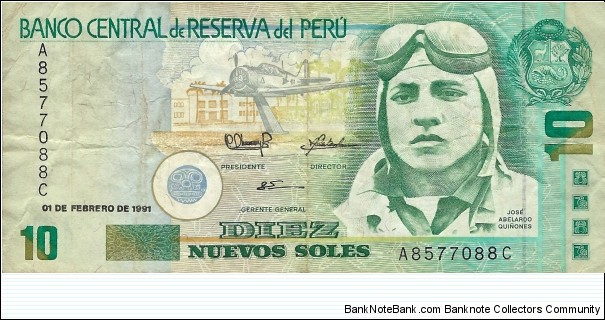 PERU 10 Nuevos Soles
1991 Banknote