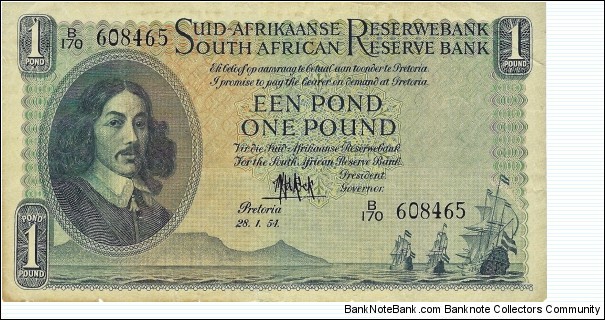 SOUTH AFRICA 1 Pound
1954 Banknote