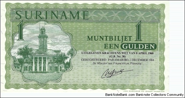 SURINAME 1 Gulden
1984 Banknote