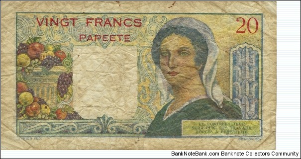 Banknote from French Polynesia year 1960