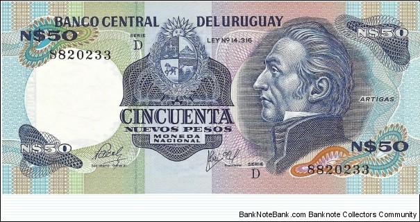 URUGUAY 50 New Pesos
1981 Banknote