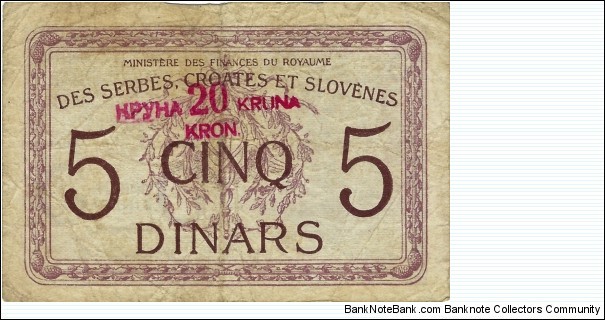 Banknote from Yugoslavia year 1919