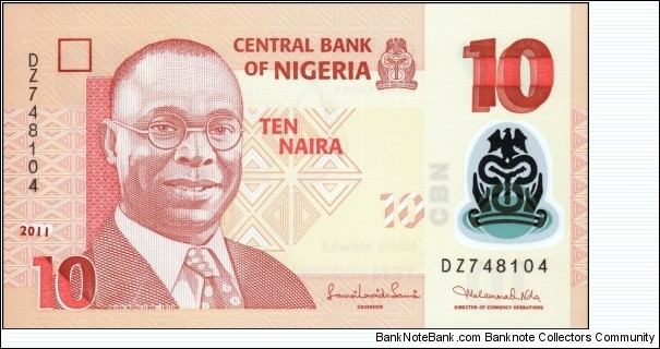 10 ₦ - Nigerian naira

Polymer Banknote