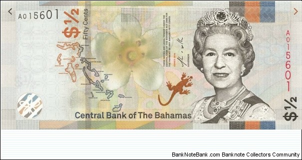 
½ $ - Bahamian dollar Banknote