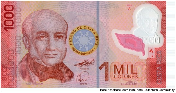 
1,000 ₡ - Costa Rican colón

Polymer Banknote