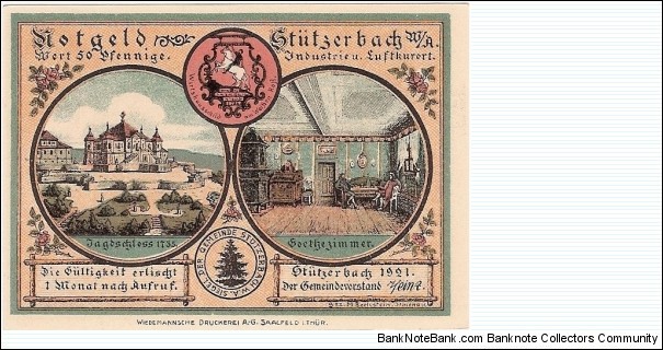 50 Pfennig Stutzerbach Banknote