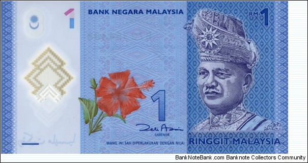 Polymer 
1 RM - Malaysian ringgit Banknote