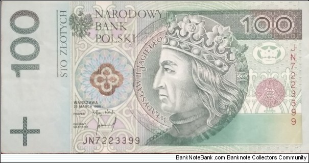 Poland 100
Złotych JN 7223399
 Banknote