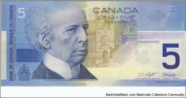 BC-62a $5 (AOF short prefix) Banknote