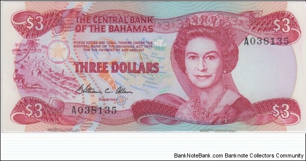 P-44 Three Dollars (It is Gem UNC) Banknote