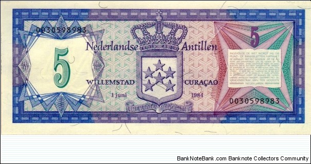 Banknote from Netherlands Antilles year 1984