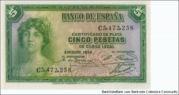 P-85 5 Pesetas (Gem UNC) Banknote