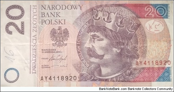 Poland 20 Złotych
AY 4118920 Banknote