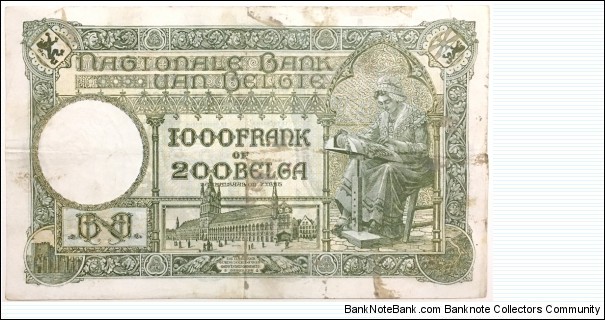 Banknote from Belgium year 1939