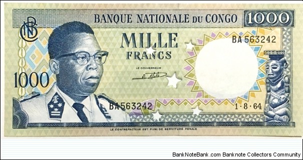 1000 Francs (canceled) Banknote