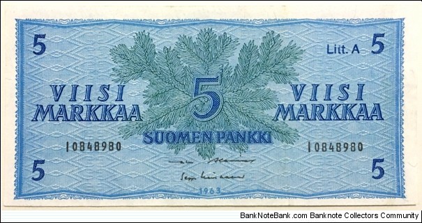5 Markkaa(1963) Banknote