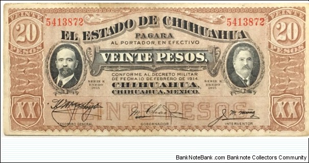 20 Pesos (1915) Banknote