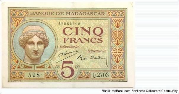 5 Francs (1937) Banknote