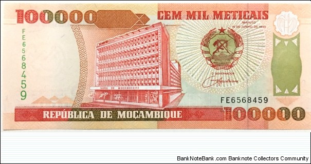 100.000 Meticais Banknote