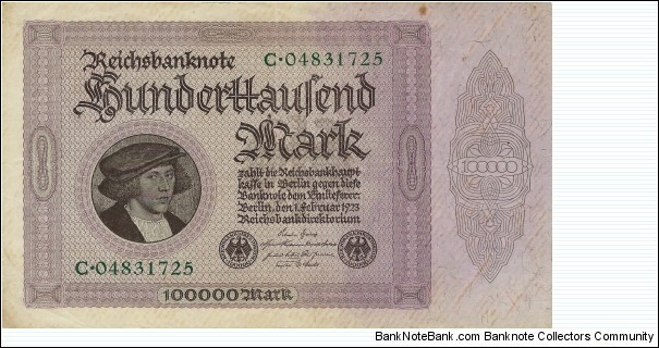 GERMANY 100,000 Mark 1923 Banknote