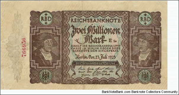 GERMANY 2,000,000 Mark 1923 Banknote