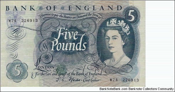 UNITED KINGDOM 5 Pounds 1966 Banknote